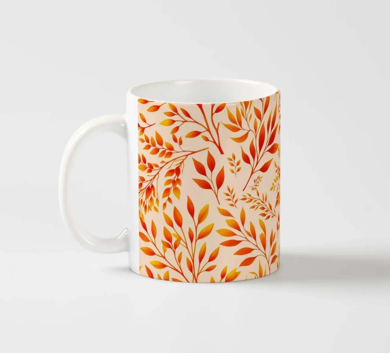 Zweige Botanischer Druck Orange Keramik Tasse von SilverPegasus