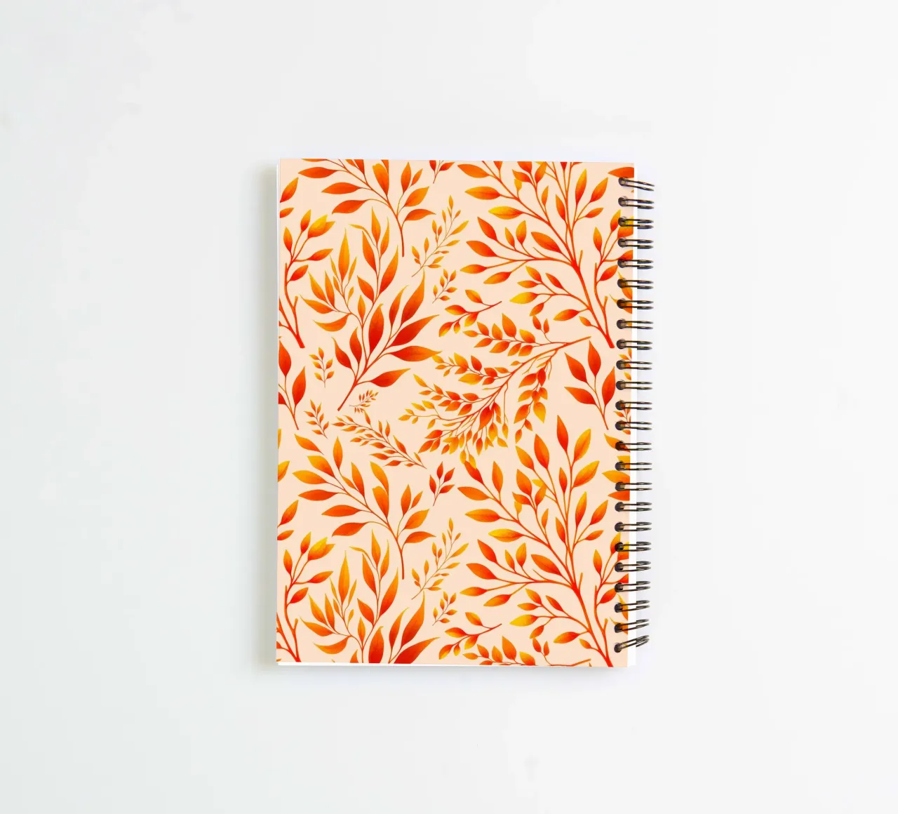 Branches Botanical Print Orange spiral notebook by SilverPegasus