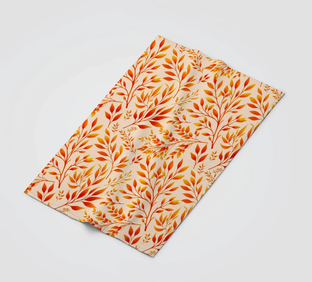 Rami con stampa botanica arancione coperta in pile da SilverPegasus