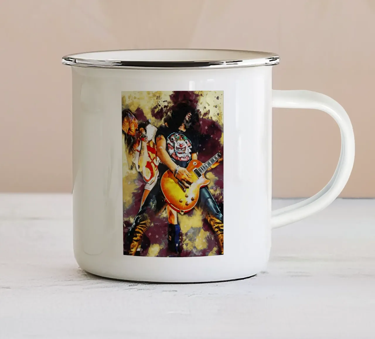 Sbaffo di Slash e Axl Rose tazza in smalto da Gunawan Rb