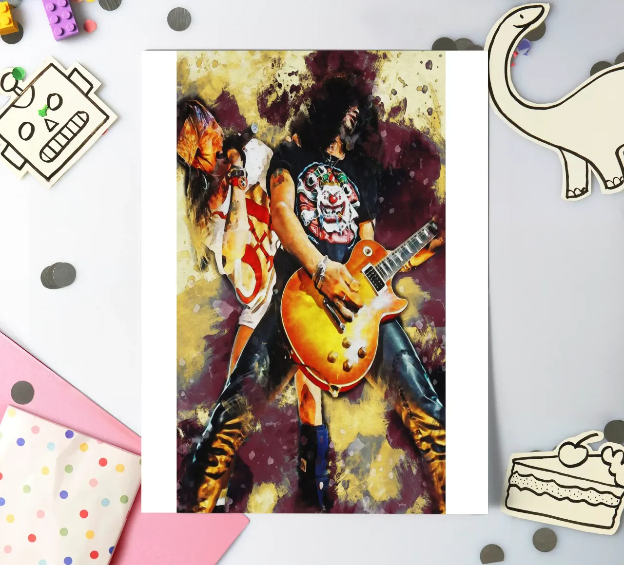 Smudge of Slash and Axl Rose sticker sheet by Gunawan Rb