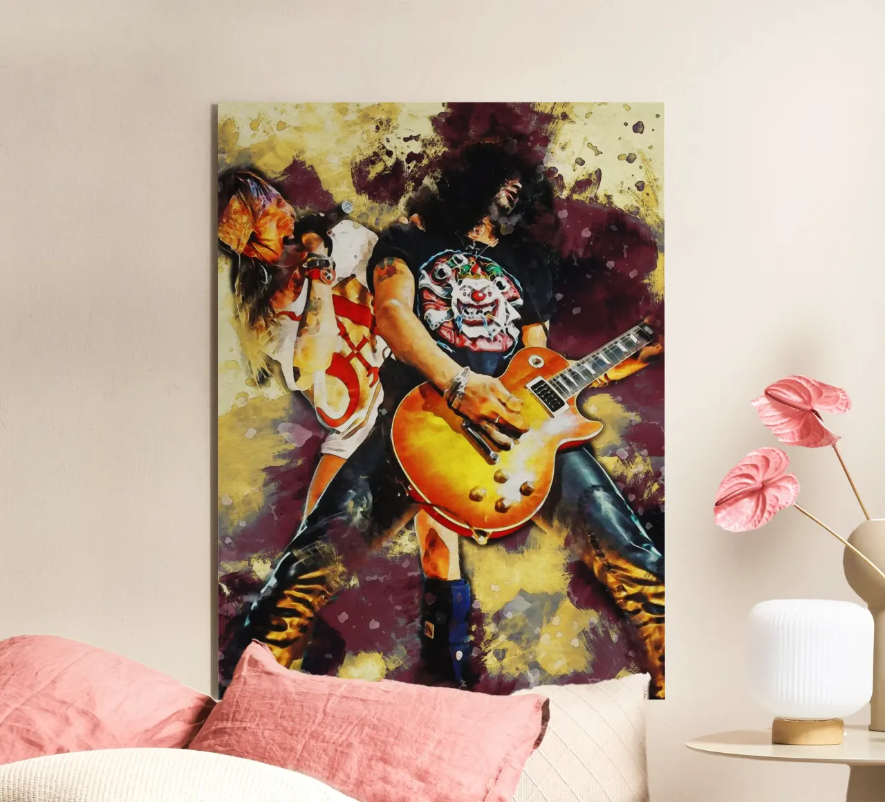 Sbaffo di Slash e Axl Rose alluminio dibond da Gunawan Rb