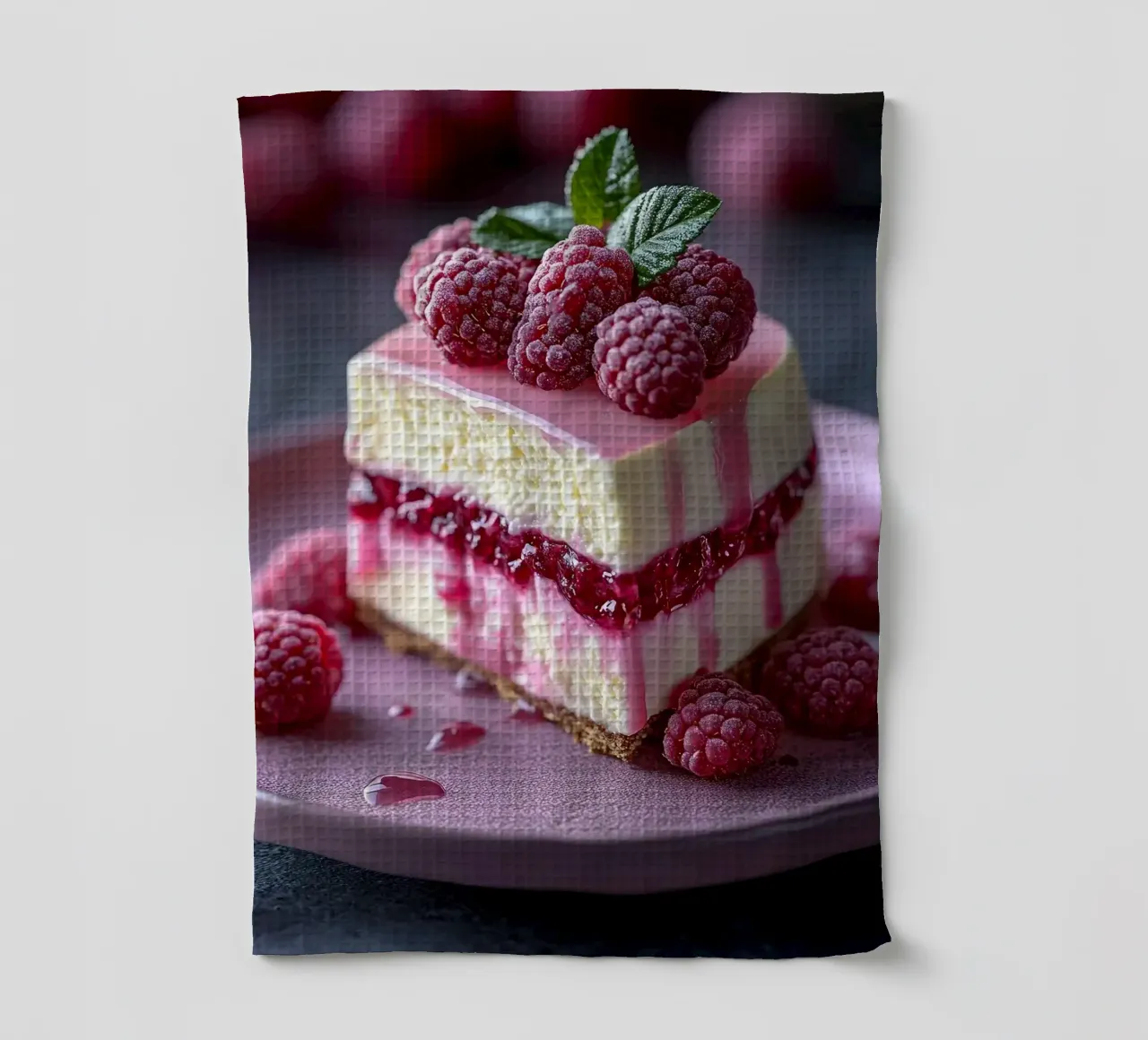 cheesecake ai lamponi canovaccio da cucina da Luke Yaeger