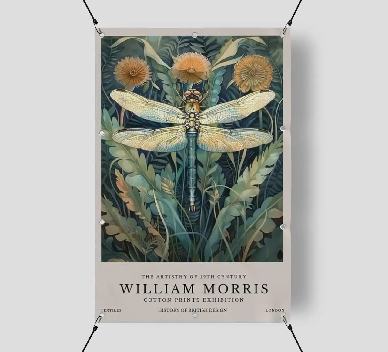 william morris libelle kunstdruk pvc-zeil van komo store