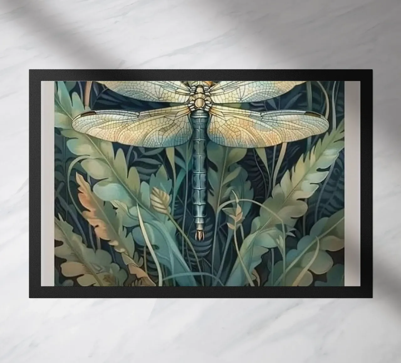 william morris dragonfly art print doormat by komo store