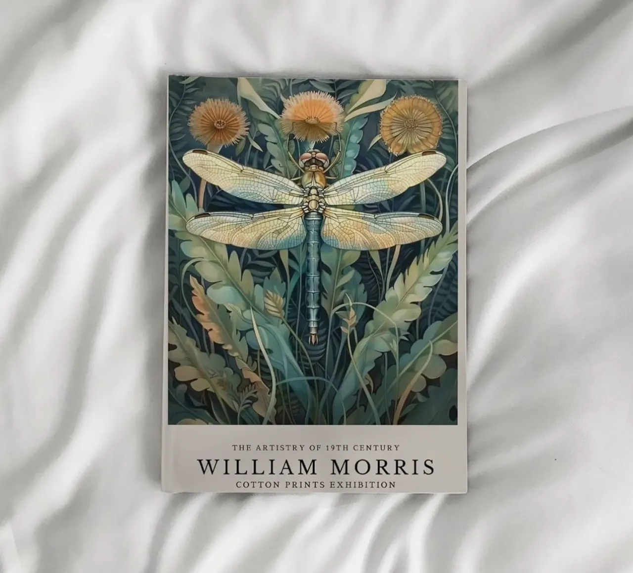 william morris dragonfly art print notebook by komo store