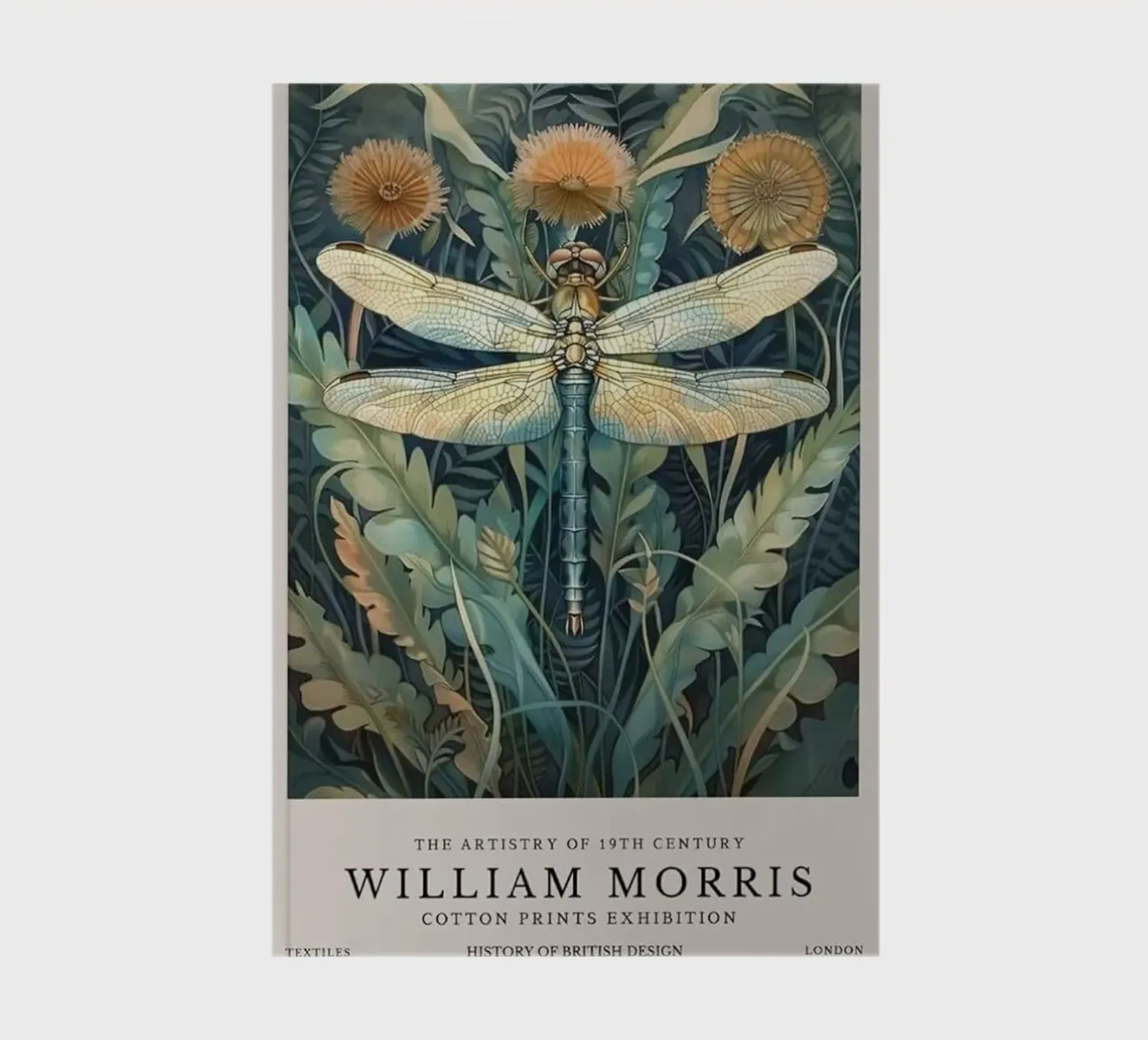 william morris dragonfly art print notebook by komo store
