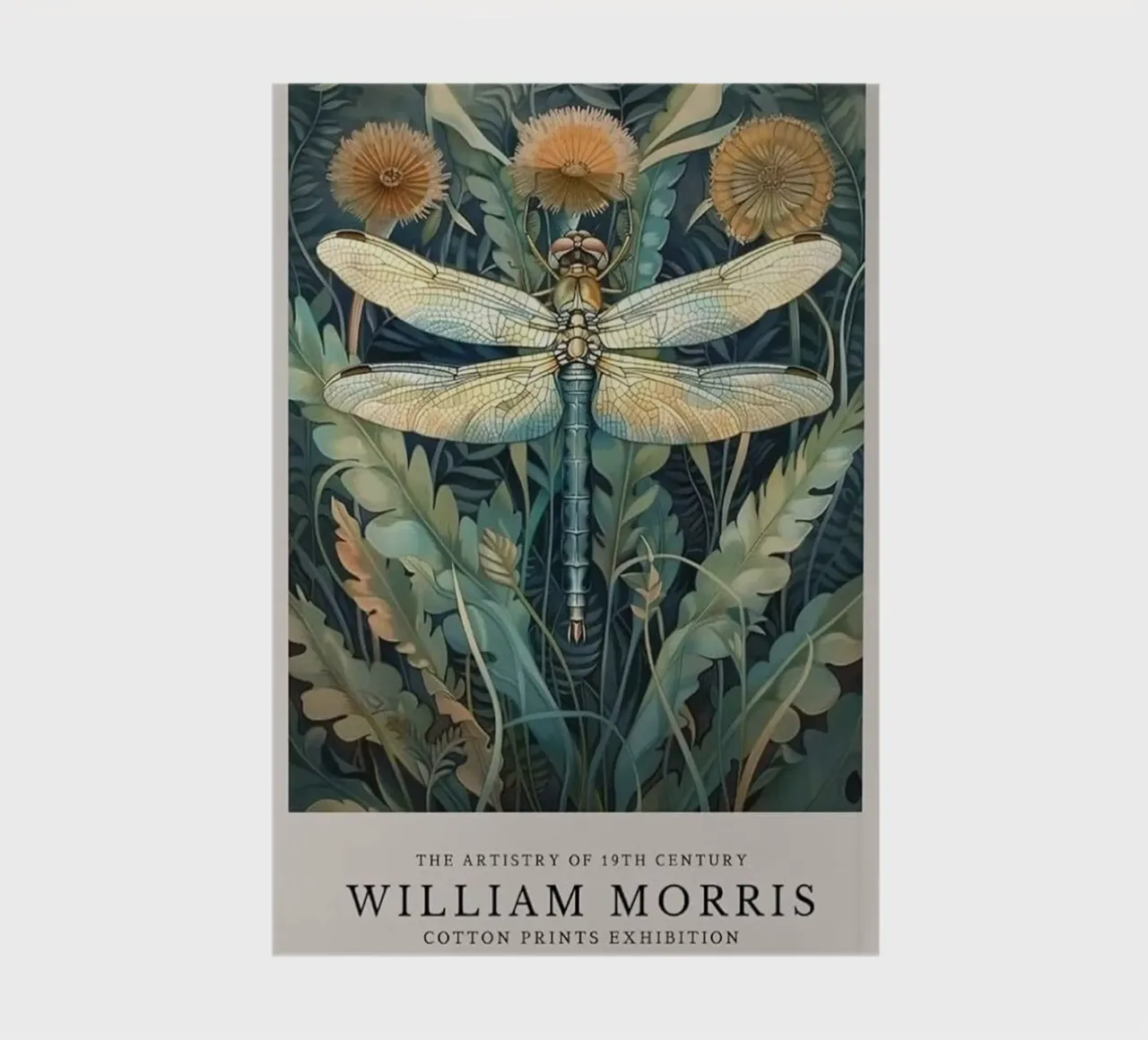 william morris dragonfly art print notebook by komo store
