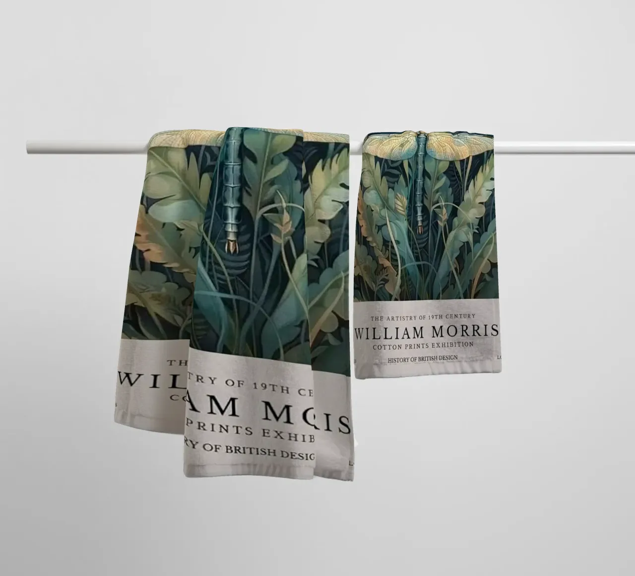 william morris libelle kunstdruk badhanddoek van komo store