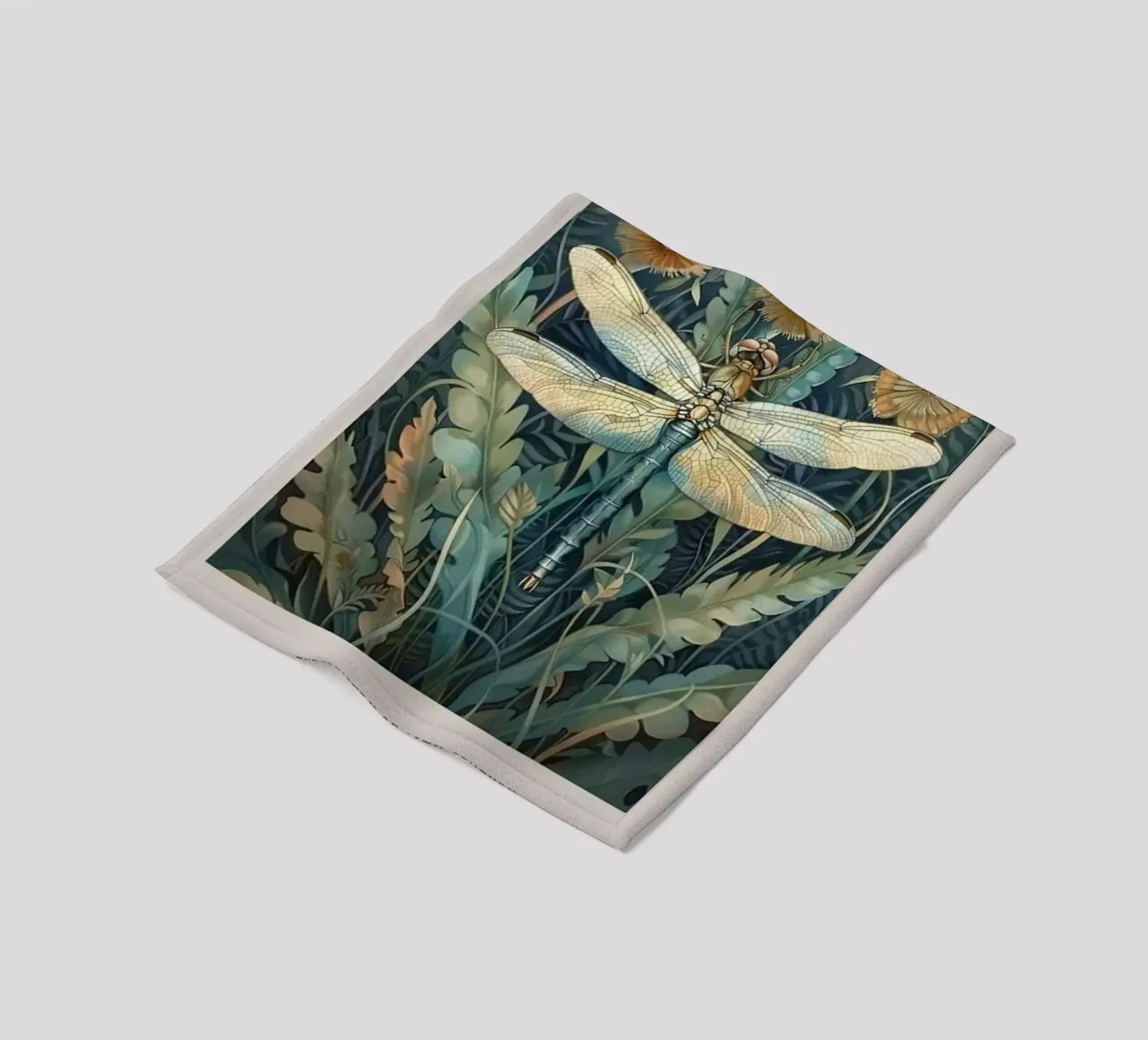 stampa d'arte sulla libellula di william morris coperta in pile da komo store
