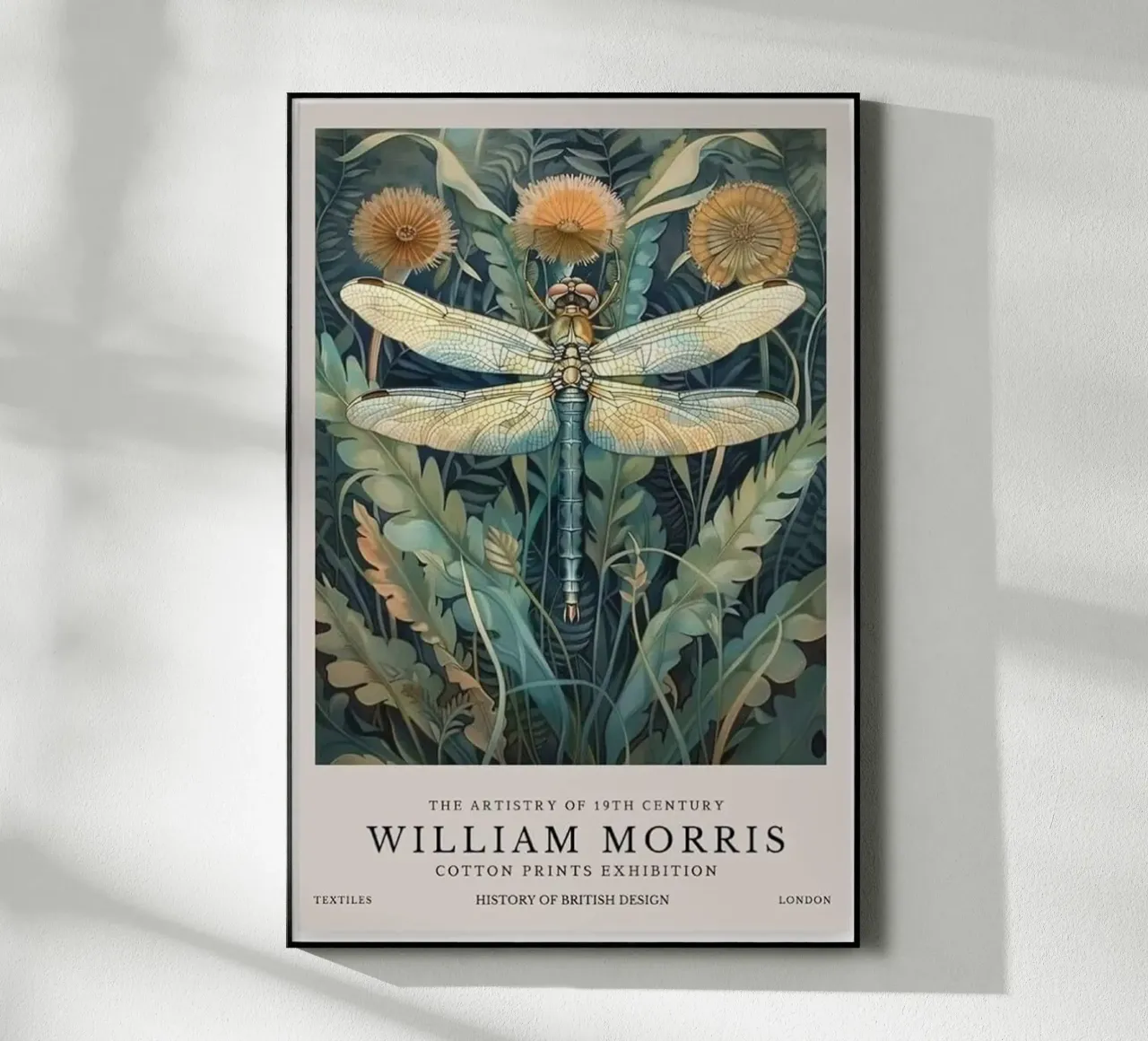 william morris dragonfly art print metacrilato de komo store