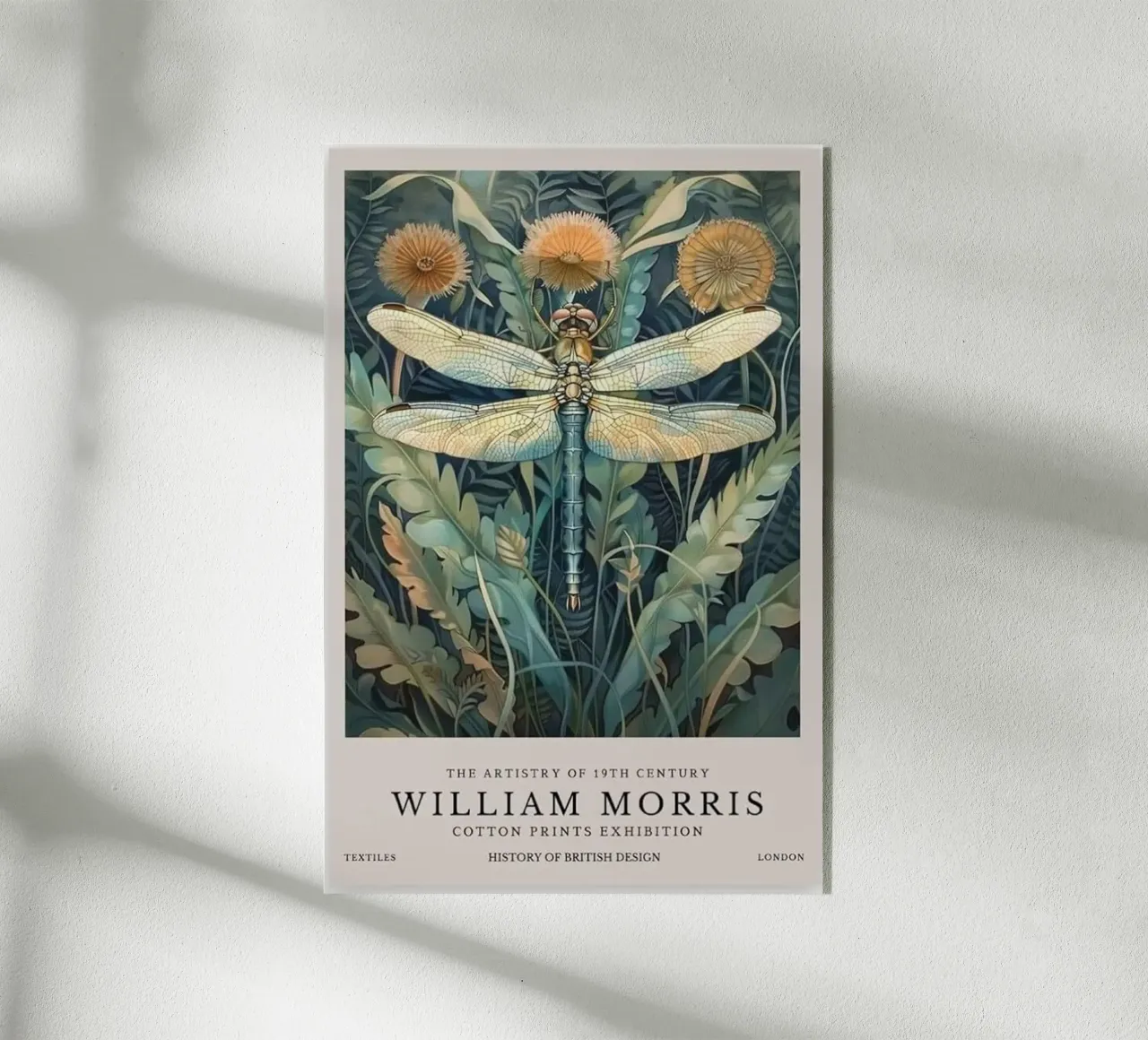 william morris dragonfly art print metacrilato de komo store