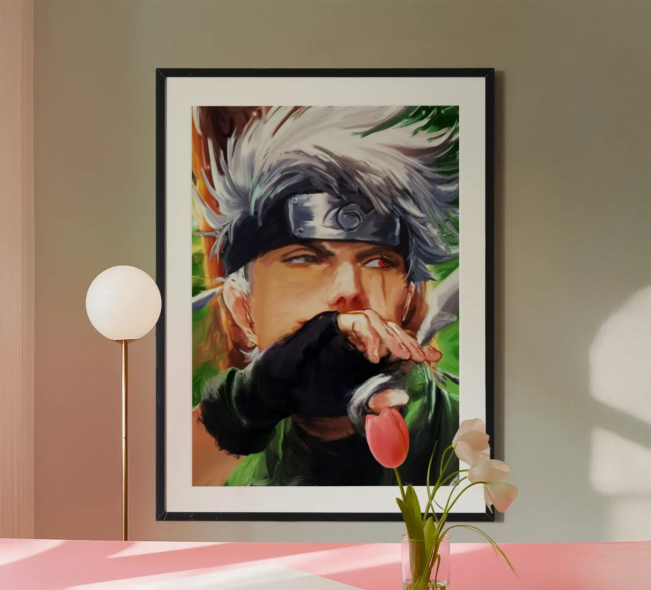 Naruto Kakashi arte poster con telaio in plastica da Lembayung art