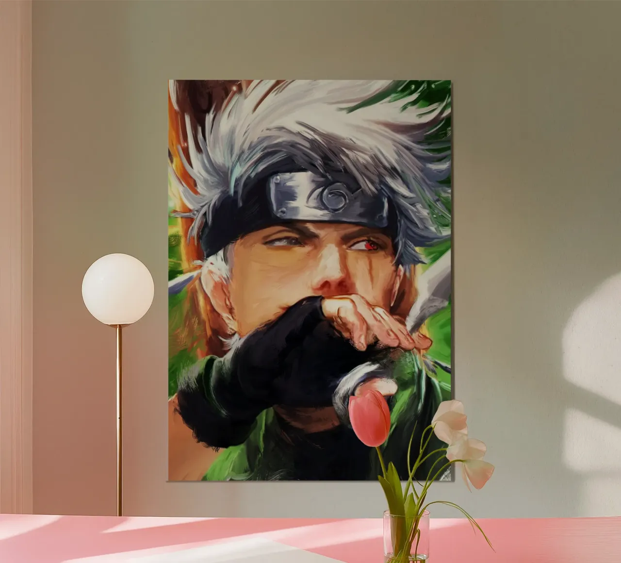 Naruto Kakashi arte poster con telaio in plastica da Lembayung art