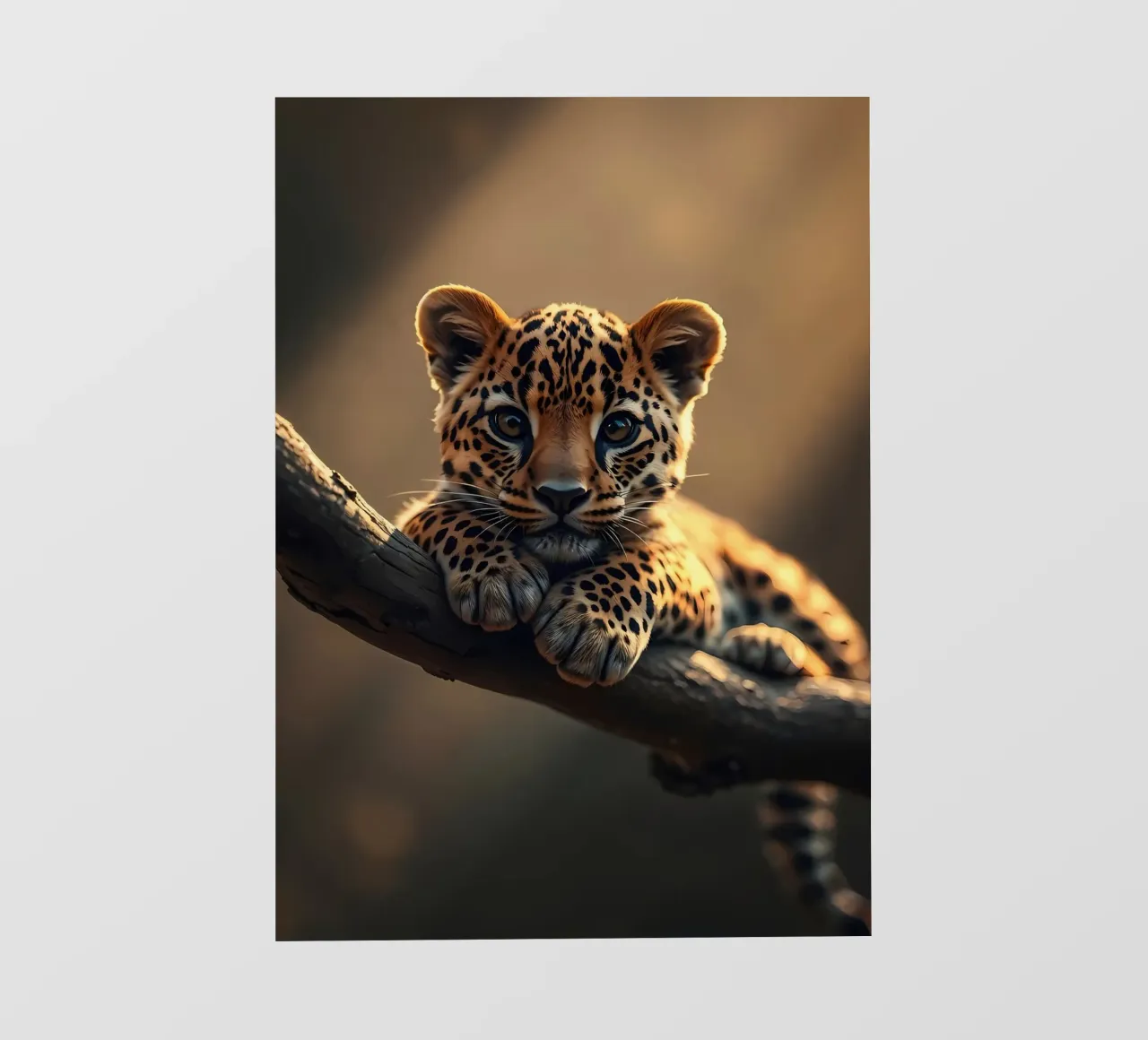 cucciolo di leopardo ramo albero macchie pelliccia fauna selvatica giungla animale nat pellicola backlit da Ashish Kashyap