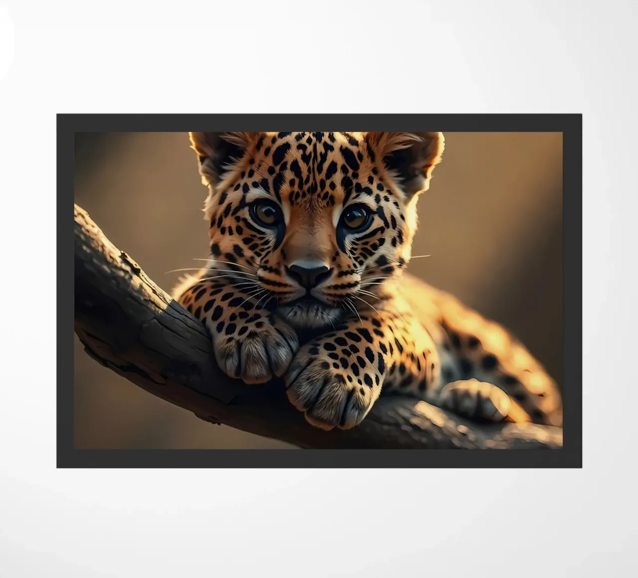 cucciolo di leopardo ramo albero macchie pelliccia fauna selvatica giungla animale nat zerbino da Ashish Kashyap