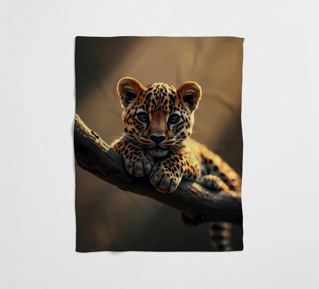 cucciolo di leopardo ramo albero macchie pelliccia fauna selvatica giungla animale nat coperta in pile da Ashish Kashyap