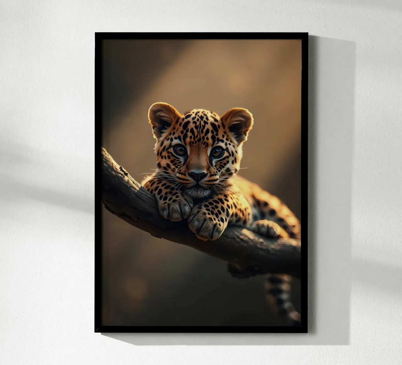 cucciolo di leopardo ramo albero macchie pelliccia fauna selvatica giungla animale nat carta hahnemühle da Ashish Kashyap
