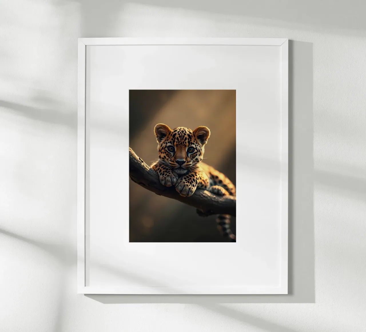 cucciolo di leopardo ramo albero macchie pelliccia fauna selvatica giungla animale nat carta hahnemühle da Ashish Kashyap