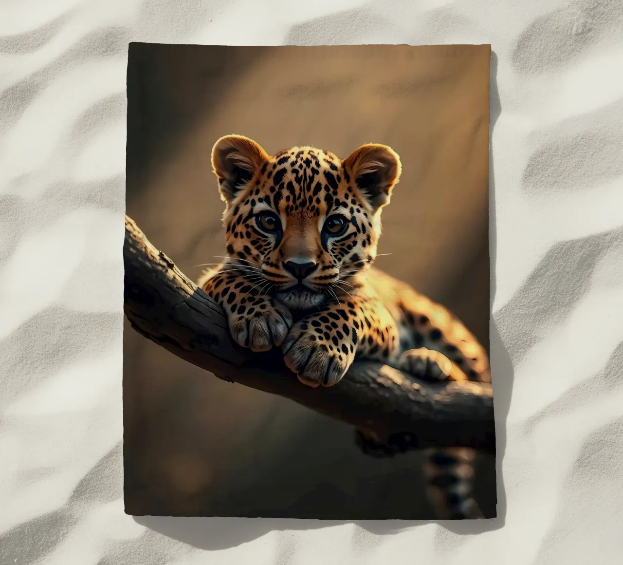 cucciolo di leopardo ramo albero macchie pelliccia fauna selvatica giungla animale nat telo mare da Ashish Kashyap
