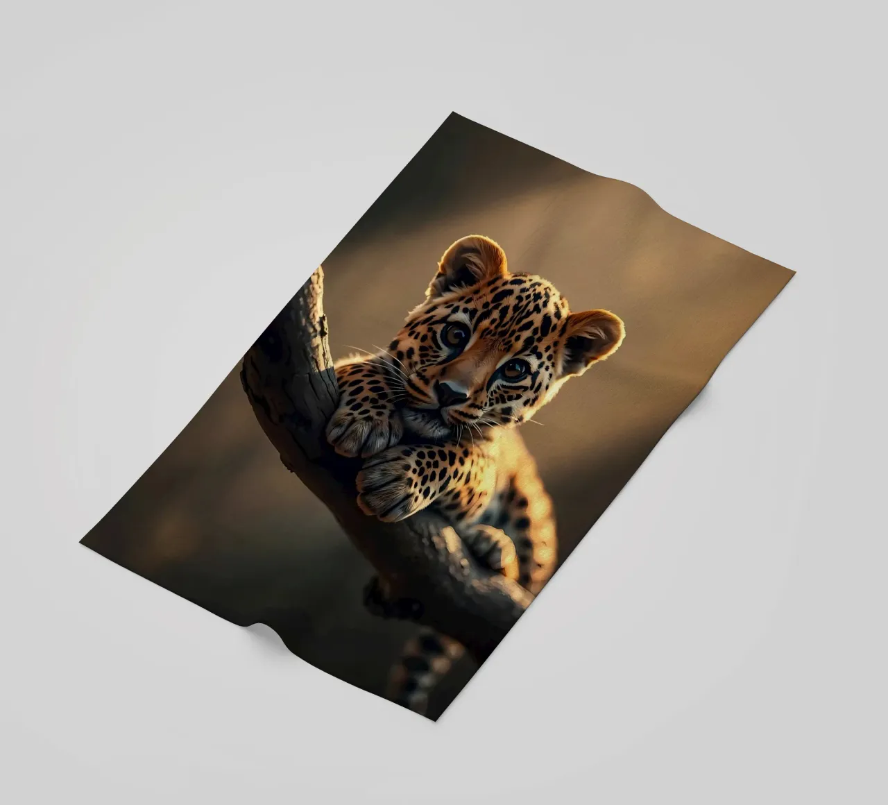 cucciolo di leopardo ramo albero macchie pelliccia fauna selvatica giungla animale nat telo mare da Ashish Kashyap