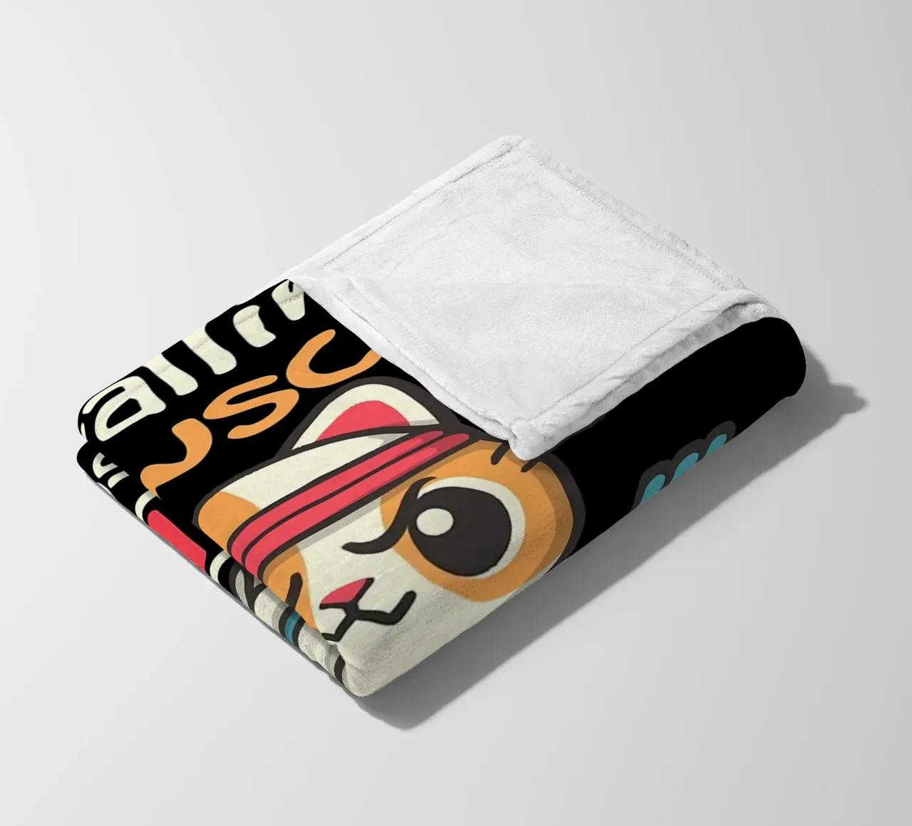 cat dumbbell headband lifting weights exercise sweat loading fleece blanket by Ashish Kashyap