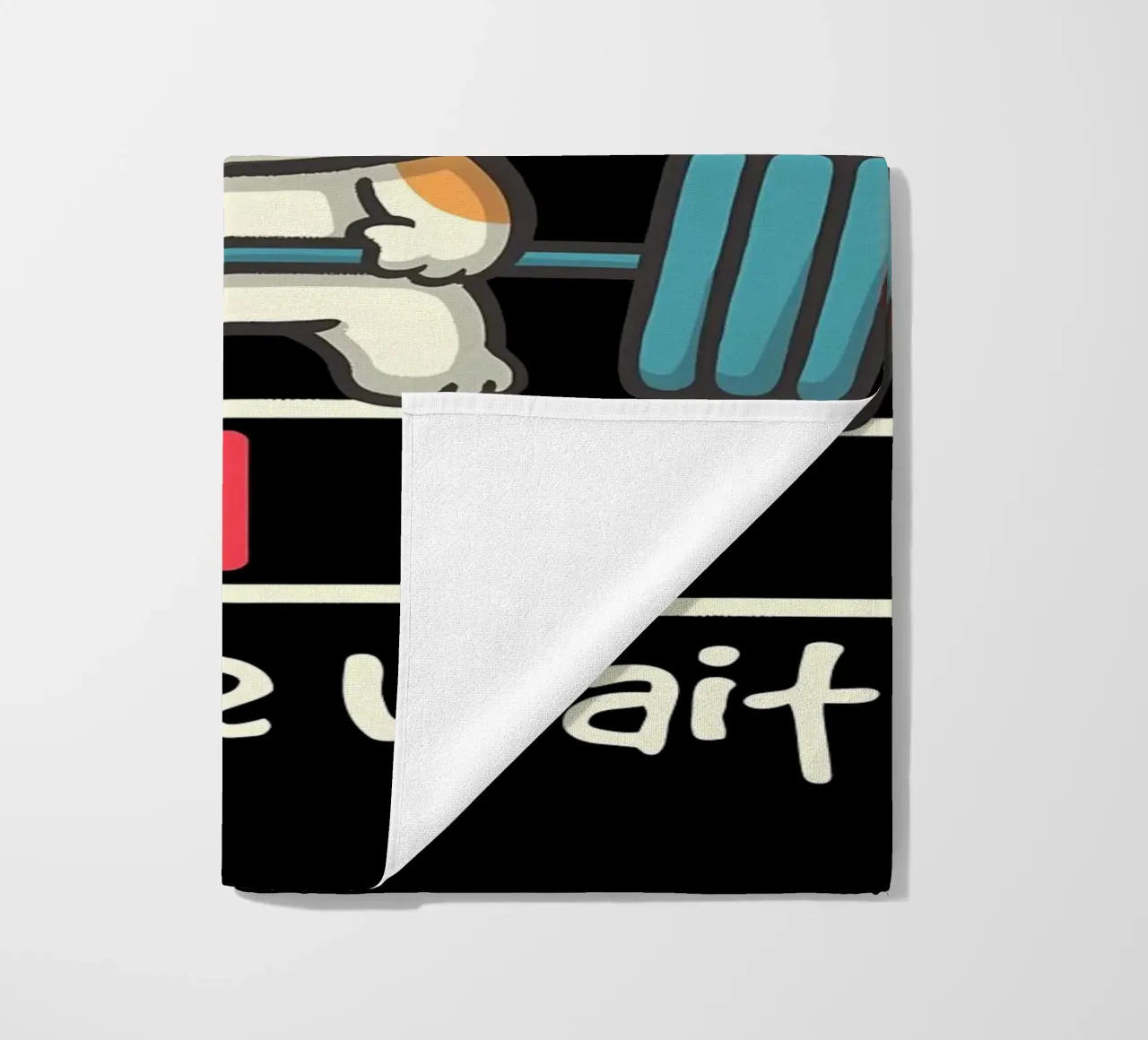cat dumbbell headband lifting weights exercise sweat loading beach towel by Ashish Kashyap