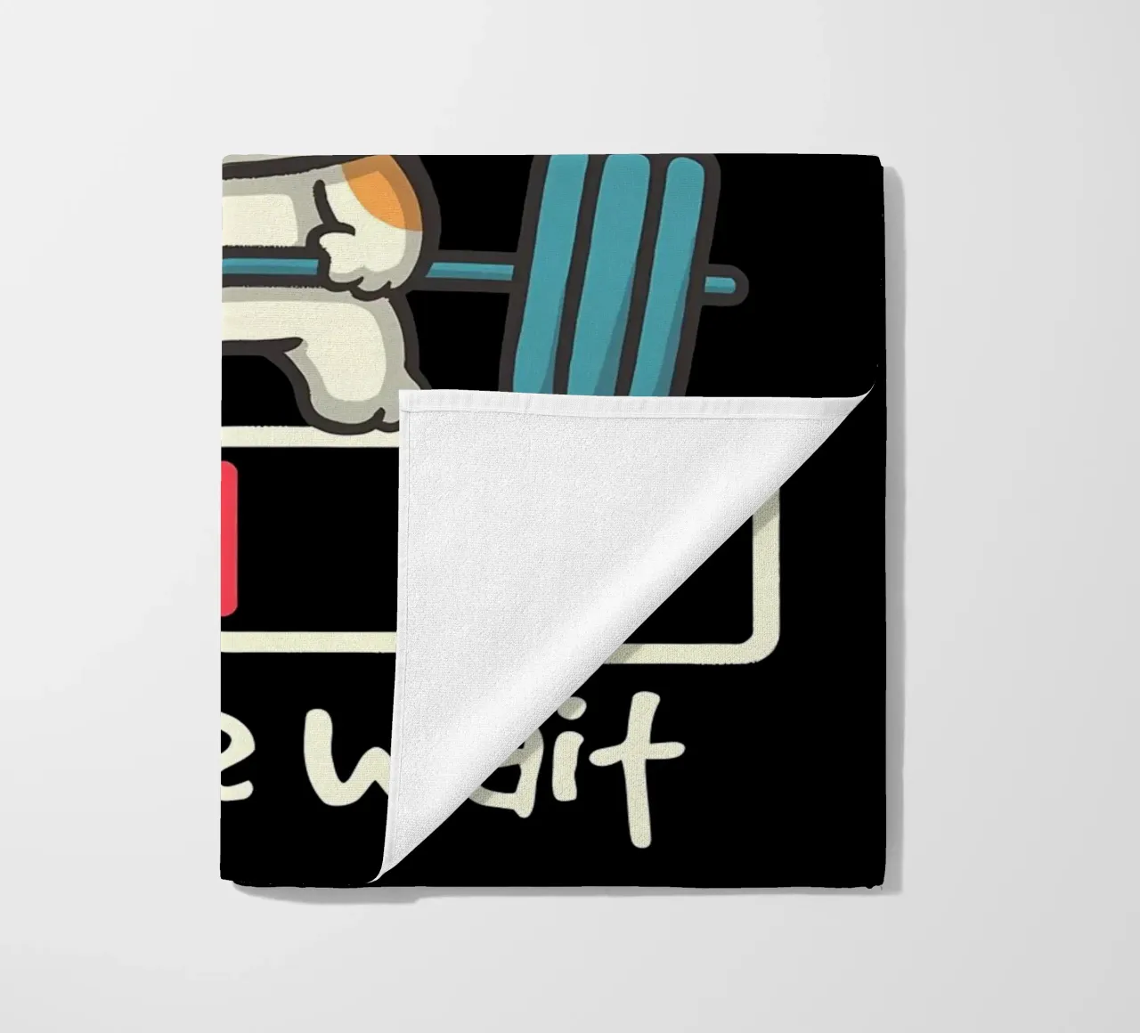 cat dumbbell headband lifting weights exercise sweat loading beach towel by Ashish Kashyap