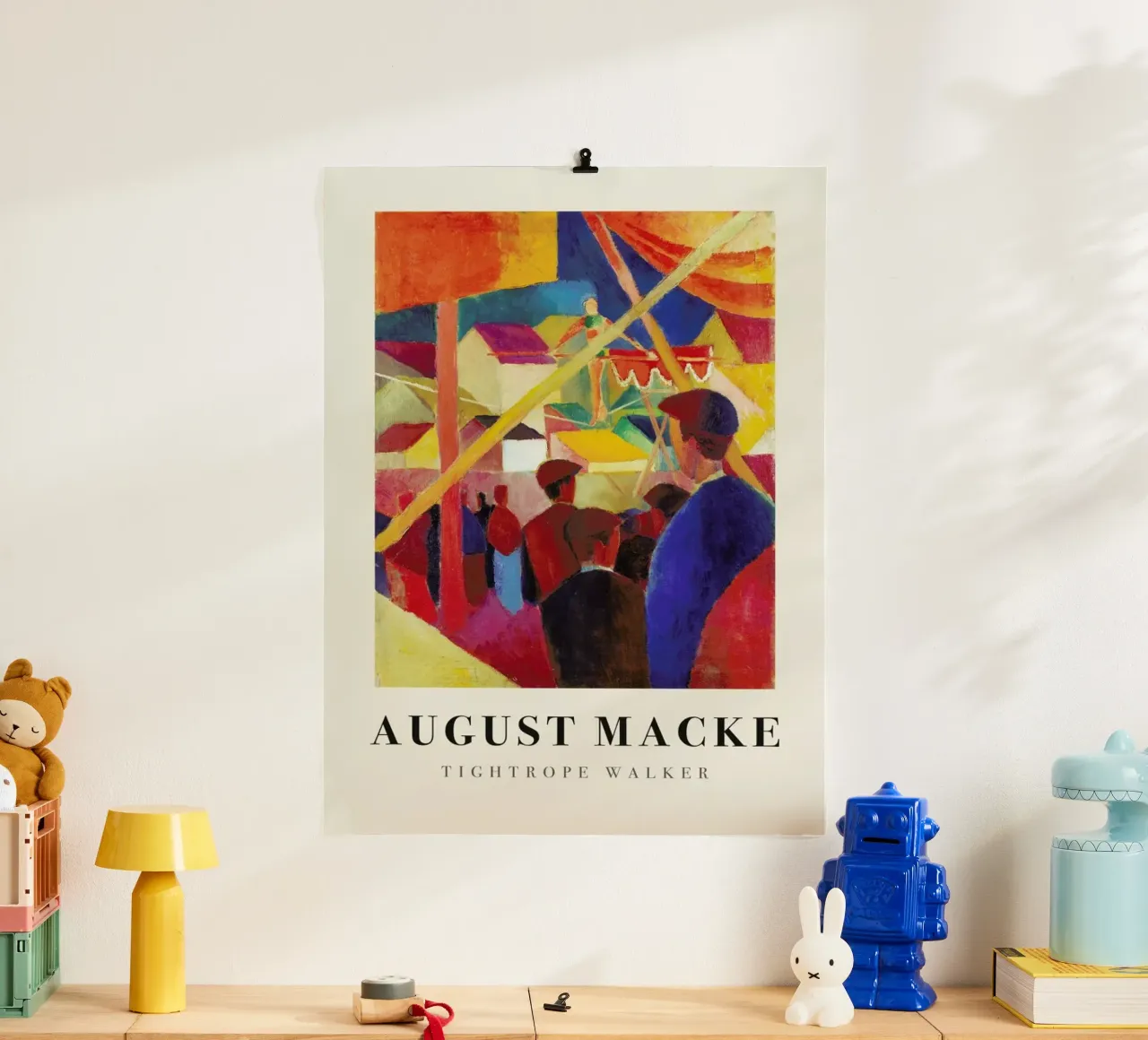 Macke - Tightrope Walker poster con telaio in alluminio da ARTOTHEK