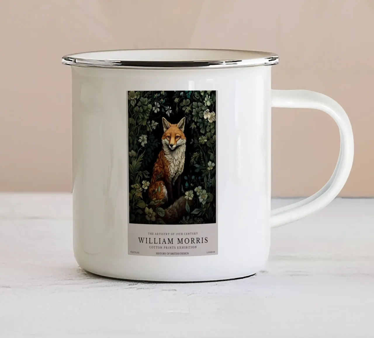 william morris weasel wall art tazza in smalto da komo store
