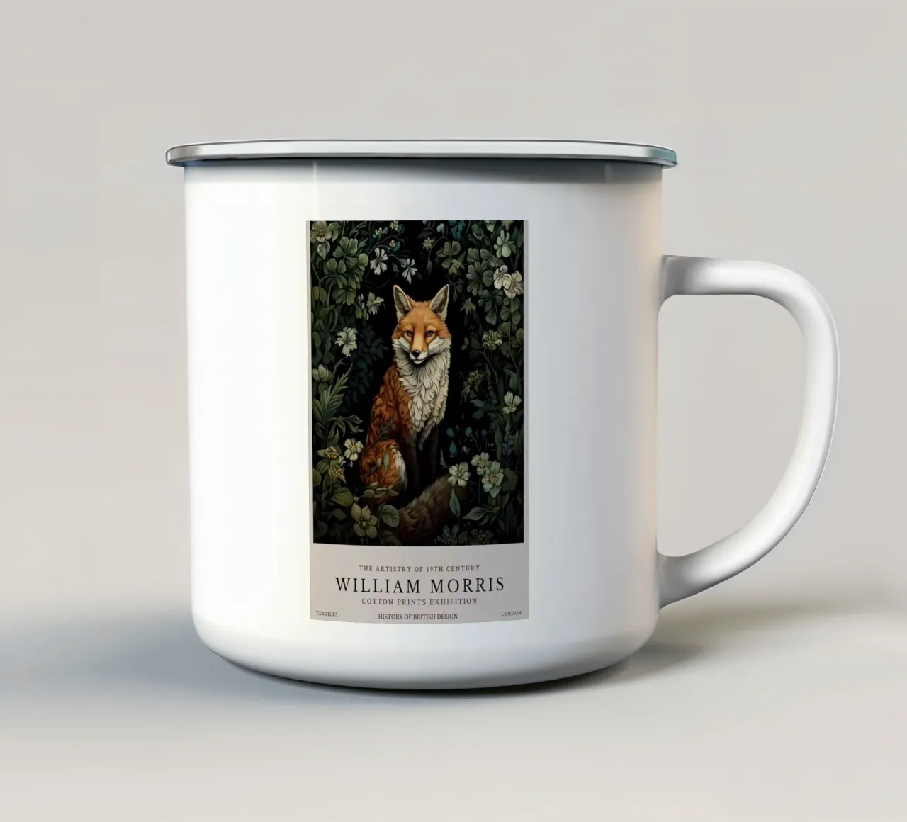 william morris weasel wall art tazza in smalto da komo store