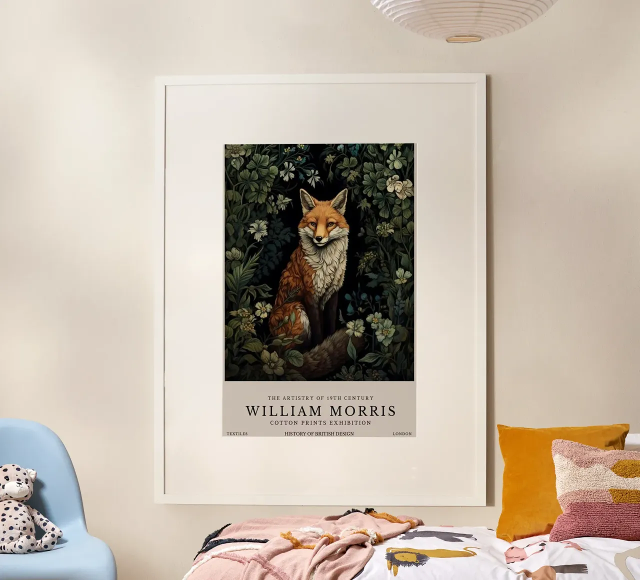 william morris weasel wandkunst Poster mit Holzrahmen von komo store