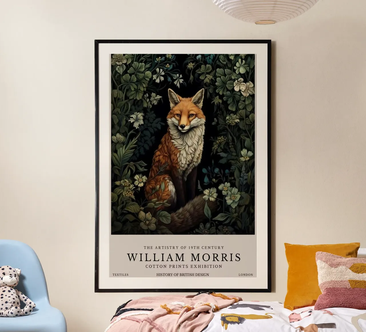 william morris weasel wandkunst Poster mit Holzrahmen von komo store
