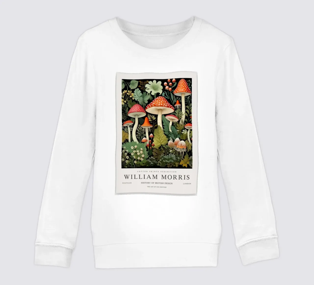 funghi rossi piante forestali william morris felpa bambino da komo store