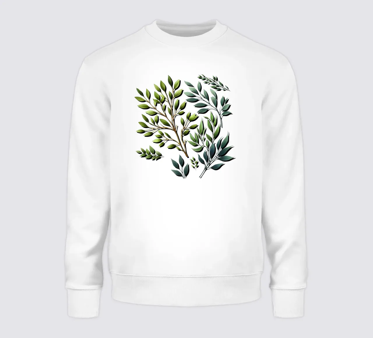 Stampa botanica di rami verde e nero felpa da SilverPegasus