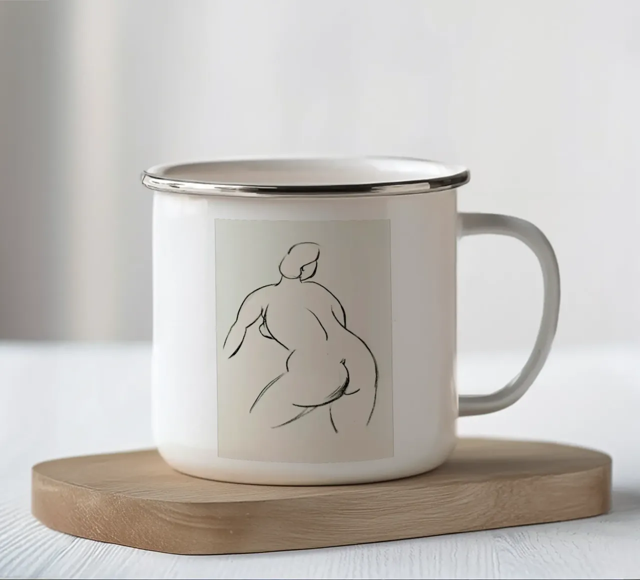 Extended Back enamel mug by Graphite