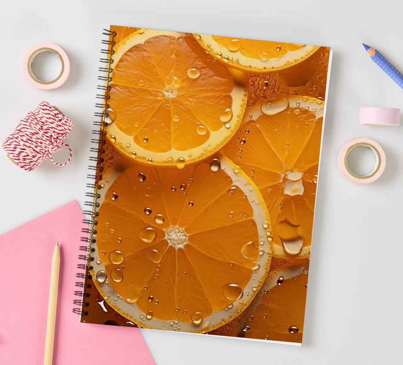 oranges spiral notebook by Luke Yaeger