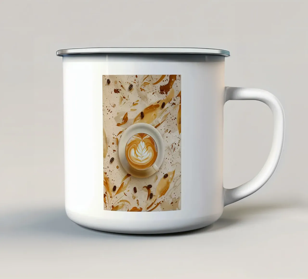caffè latte art tazza in smalto da Luke Yaeger