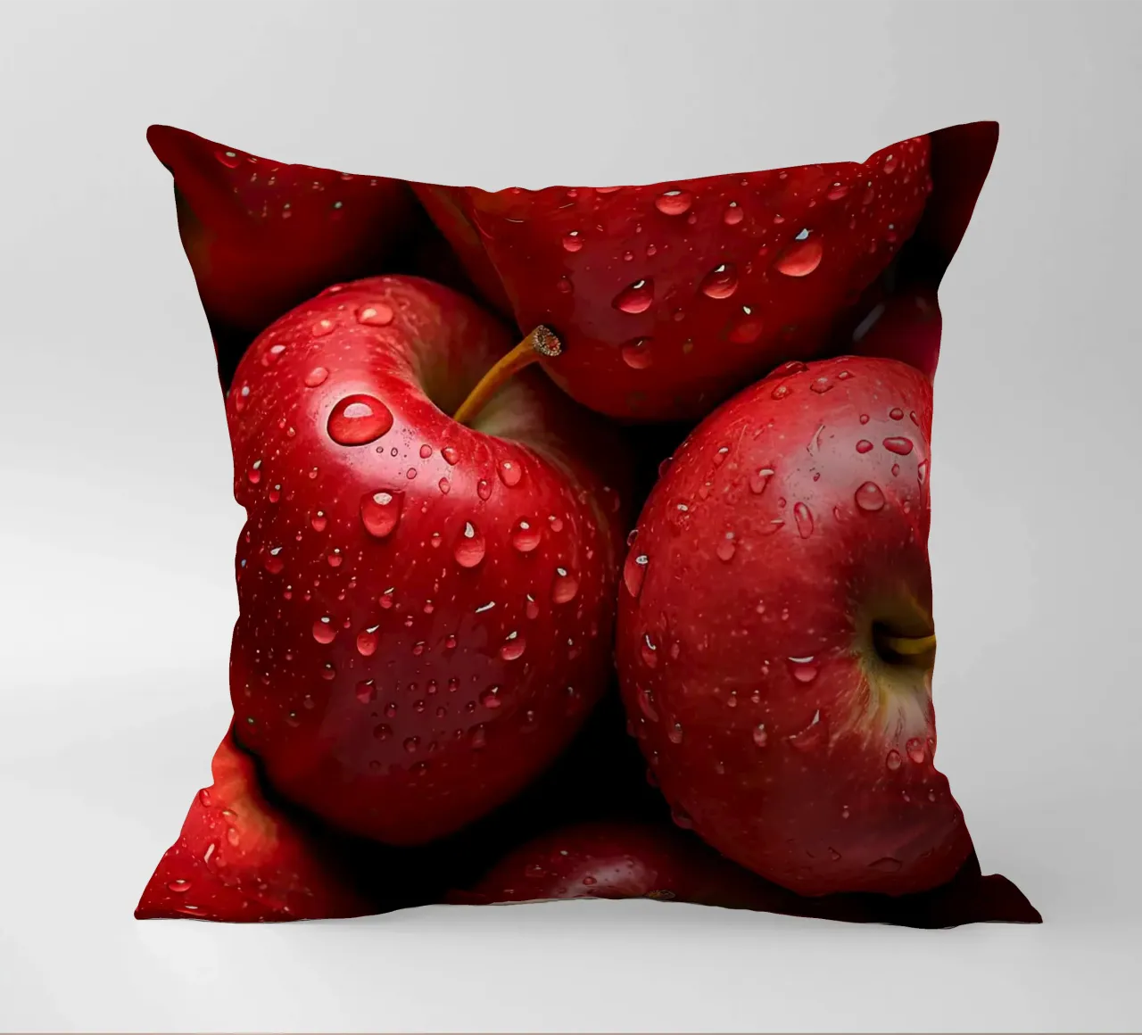 mele rosse cuscino da Luke Yaeger