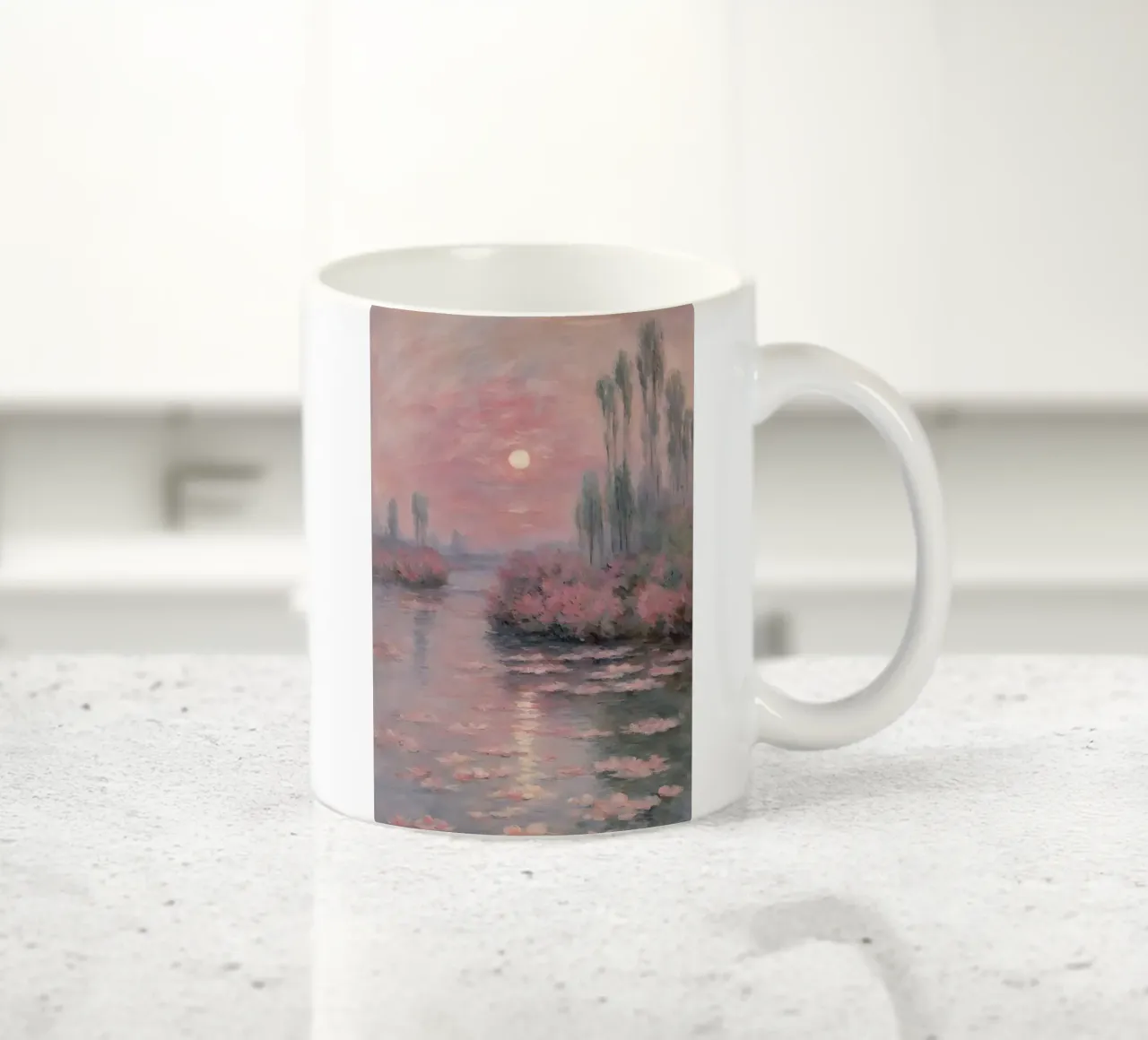 rust zonsondergang kunst claude monet keramische mok van belong shop