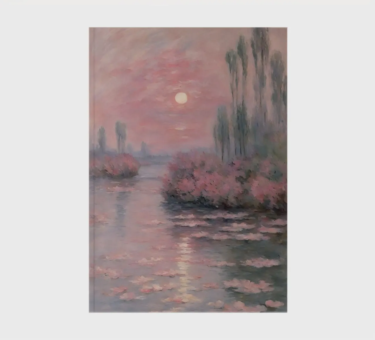 tranquility sunset art claude monet notebook by belong shop