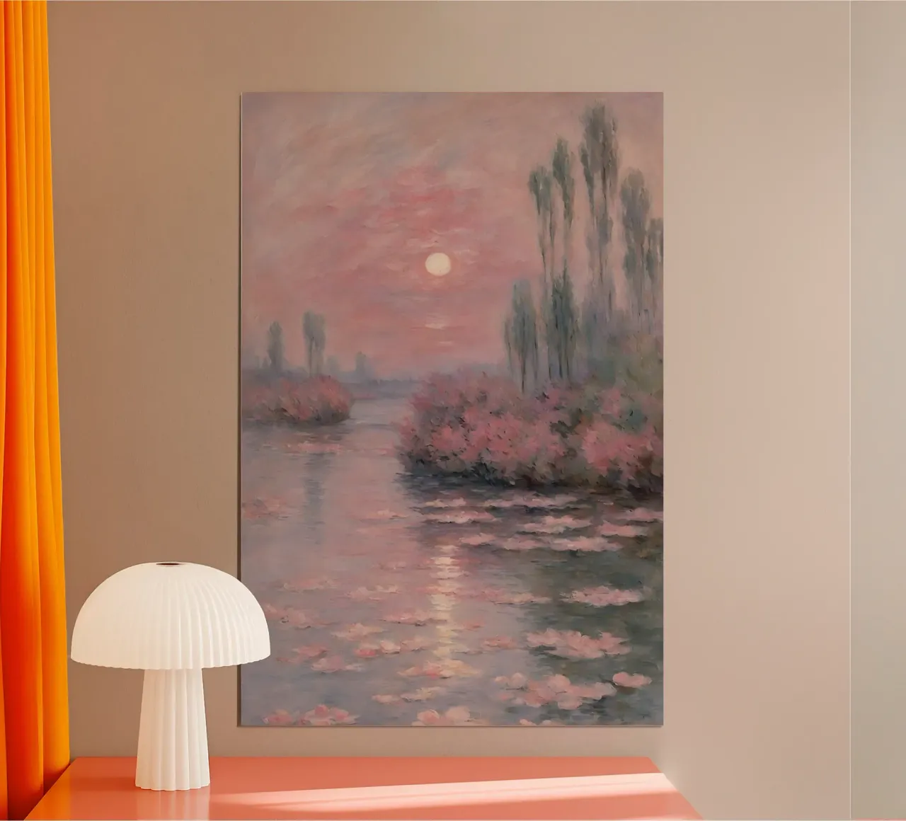 rust zonsondergang kunst claude monet poster met kunststof frame van belong shop