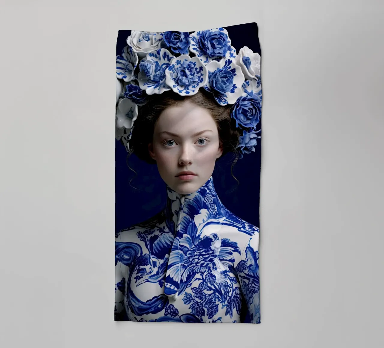 Donna in Delftware asciugamano da bagno da Imagine