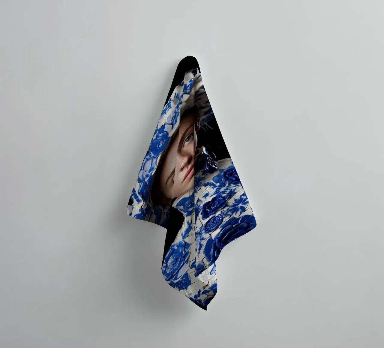 Donna in Delftware asciugamano da bagno da Imagine