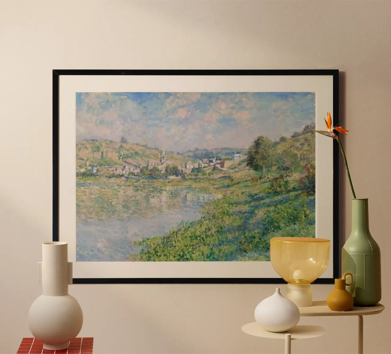 costa alla periferia della città claude monet poster con telaio in legno da belong shop