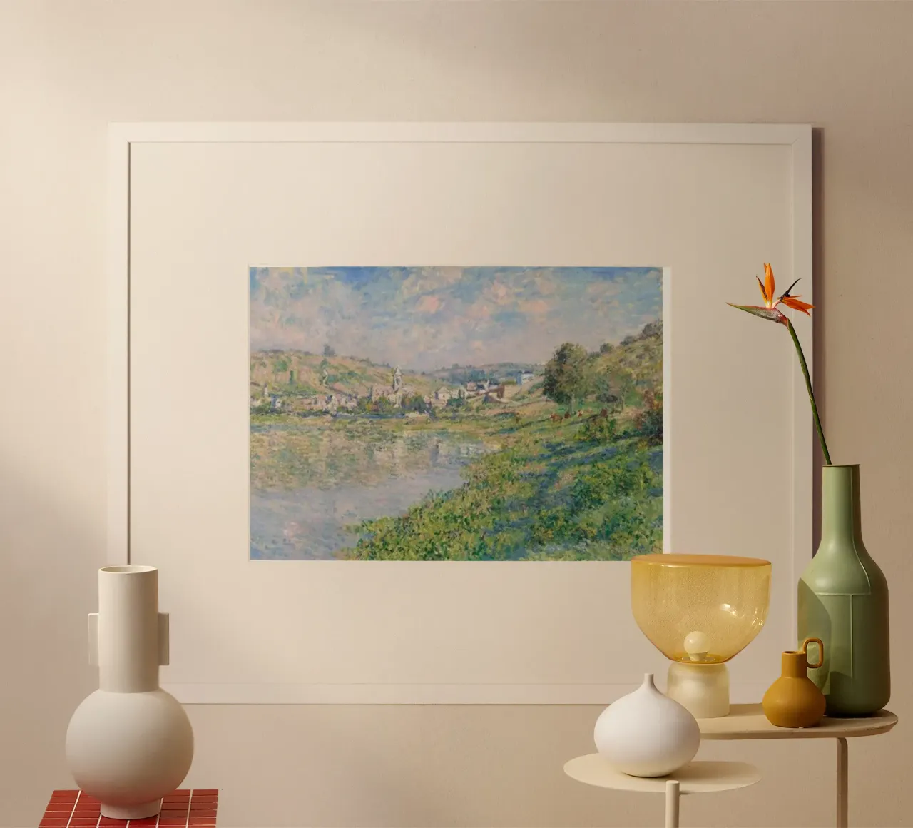 costa alla periferia della città claude monet poster con telaio in legno da belong shop