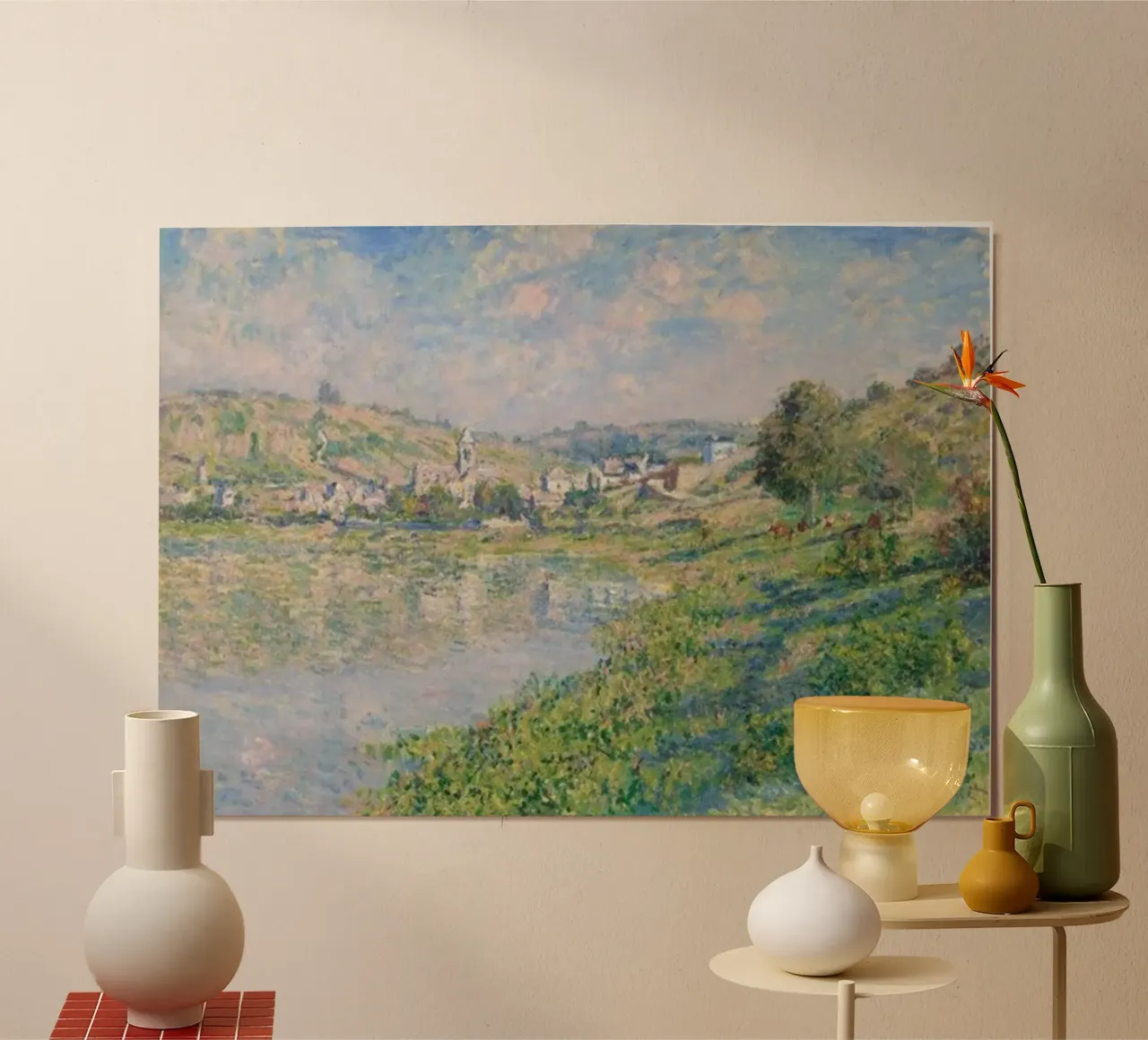 costa alla periferia della città claude monet poster con telaio in legno da belong shop