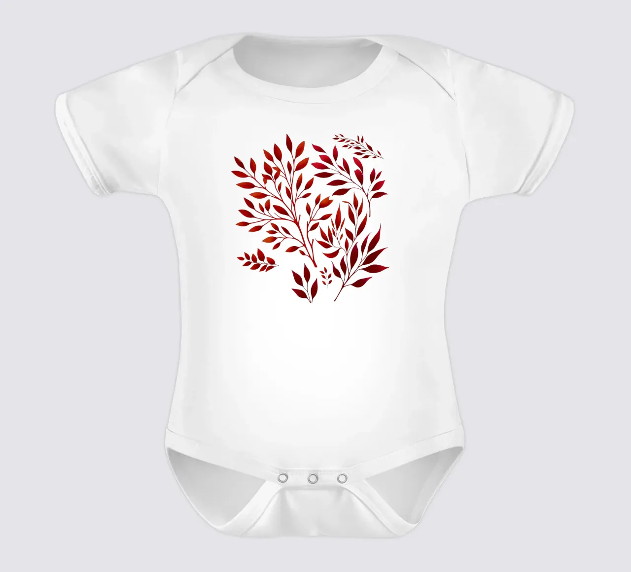 Ramas Estampado Botánico Borgoña body de bebé de SilverPegasus