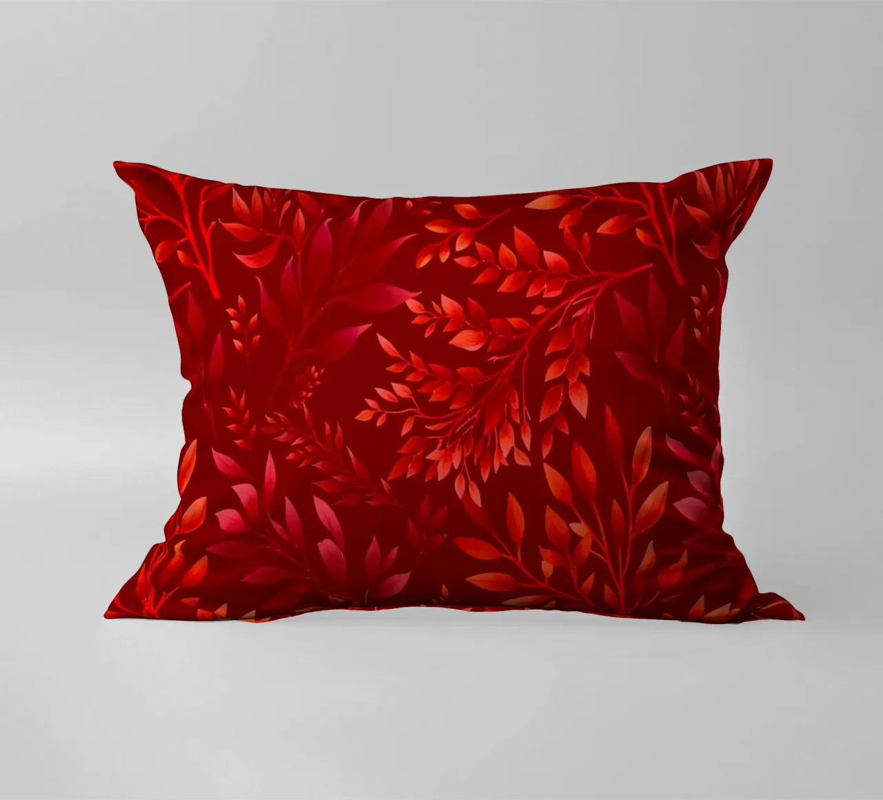 Branches Botanical Print Burgundy decorative cushion by SilverPegasus