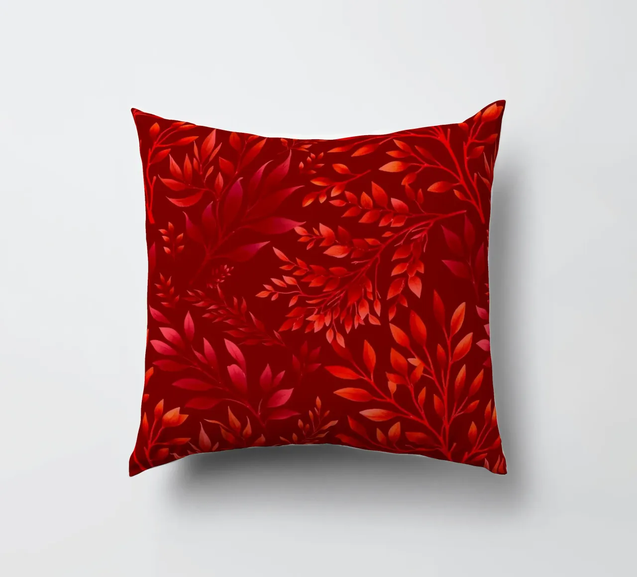 Branches Botanical Print Burgundy decorative cushion by SilverPegasus